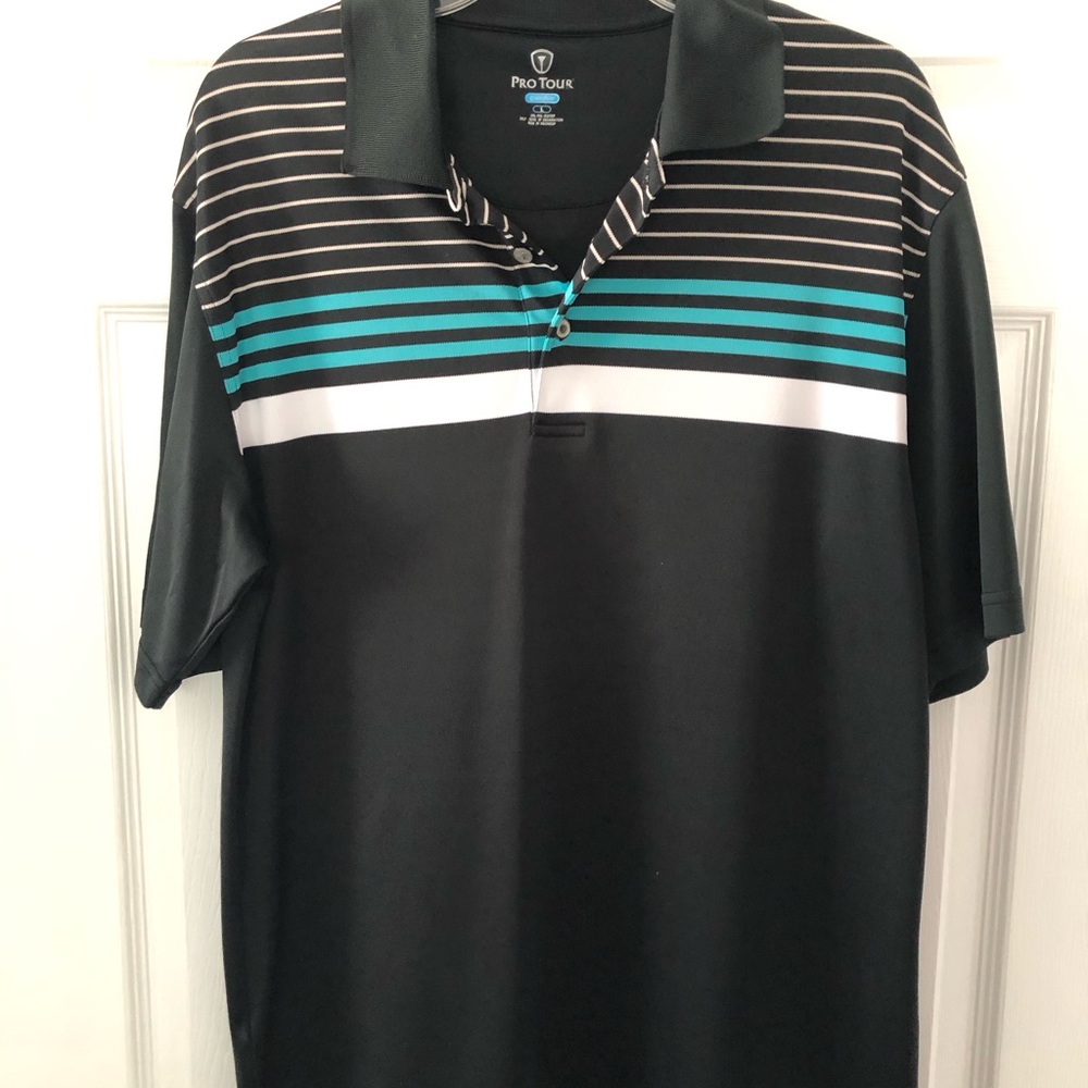 Size L Golf Polo Pro Tour Moisture Wick Dadcore Country Club Resort Casual